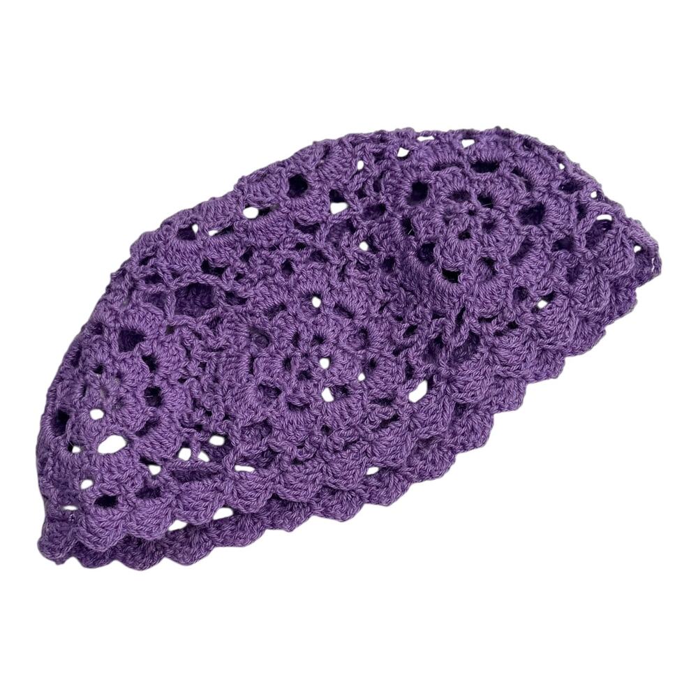 American Girl Doll Julie Hat Purple Crochet Doll Accessory 1st Edition AG Tag